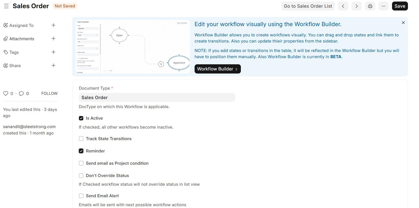 Workflow Transition App | Document State Tracking