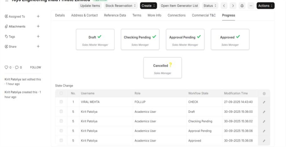 Workflow Transition App | Document State Tracking